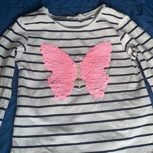 butterfly sequence black and white stripes size 6-8 (no refunds)